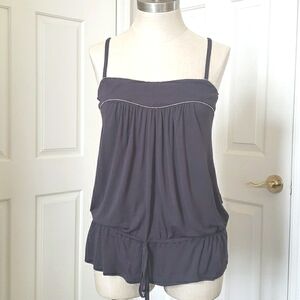 ELLA MOSS Charcoal Gray Camisole Top Silver Bead Detail